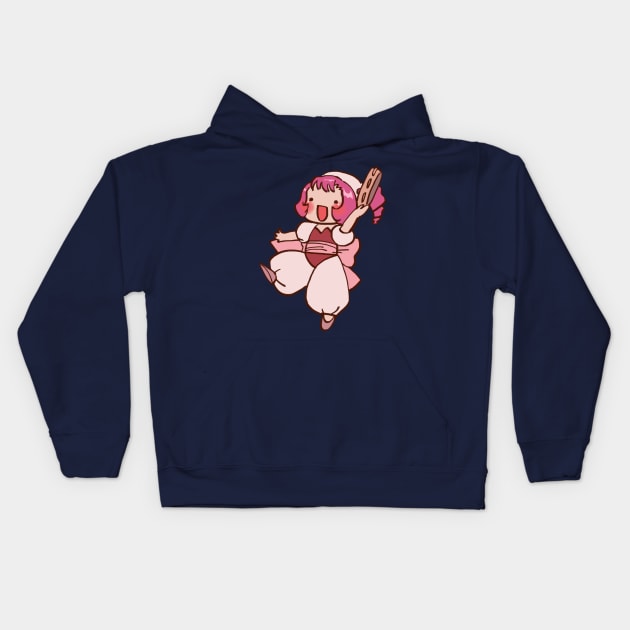 cute pink pastel sumomo persocom doing the wake up call dance / chobits Kids Hoodie by mudwizard